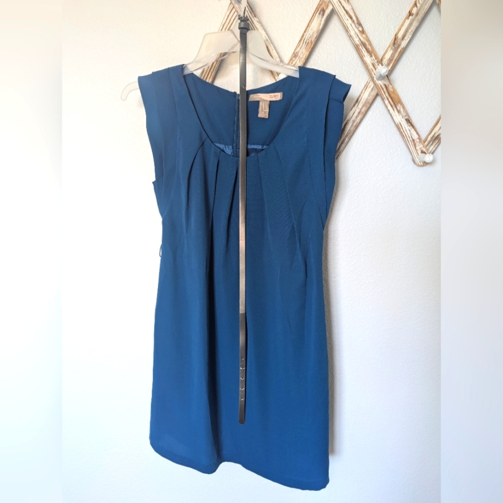 Love 21 belted teal mini shift dress